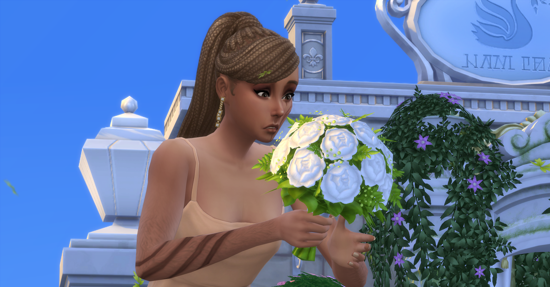 Нура впіймала букет